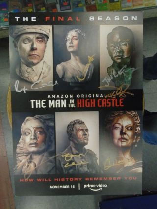 Man In The High Castle Cast Signed Poster By 7 Rufus Sewell Jason O 