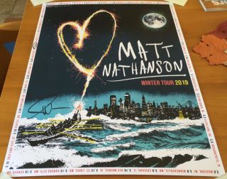 Rare Autographed Matt Nathanson 2019 Tour Poster/print Signed From Preshow L.  A.