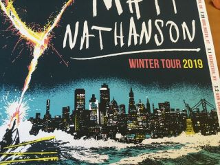 RARE Autographed MATT NATHANSON 2019 Tour Poster/Print SIGNED from Preshow L.  A. 5