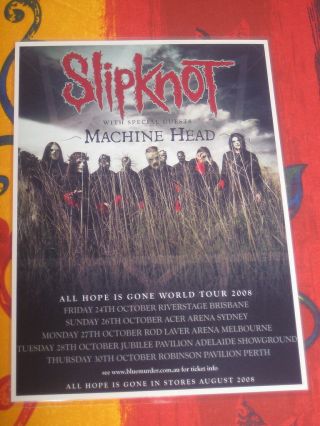 Slipknot - Machine Head - 2008 Australian Tour - Promo Tour Poster