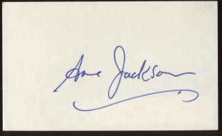 Anne Jackson Signed Index Card Signature Vintage Autographed Auto