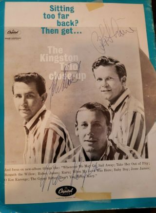 The Kingston Trio Signed Autograph 1960s Tour Program By All Multiple Times