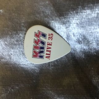 Kiss Red Foil Signed Rare Alive 35 Tour Eric Singer Autograph Guitar Pick Drums