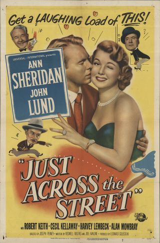 Just Across The Street 1952 27x41 Orig Movie Poster Fff - 64369 Cecil Kellaway