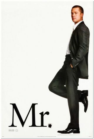 Mr.  & Mrs.  Smith - 2005 27x40 Movie Poster - Advance Of Brad Pitt