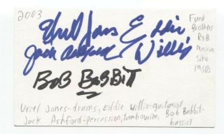 Funk Brothers Full Set Signed 3x5 Index Card Autographed Signature Band