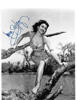 Mara Corday Autographed 8x10 In Leopard Bikini - Cult Star - Playmate 1958
