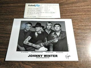Johnny Winter Band 5x7 Promo Photo And Ticket From 2011 Buy It Now $9