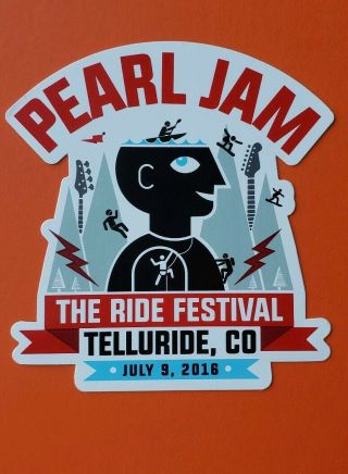 Pearl Jam Vedder Sticker Ride Fest Co.  Away Shows