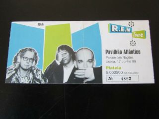 Rem Ticket Portugal Tour Concert R.  E.  M 1999 Indie Rock