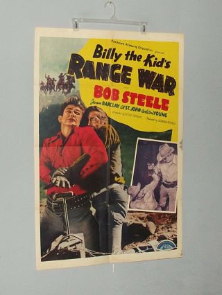 Billy the Kid ' s Range War (1941) 27X41,  Bob Steele,  Al St.  John,  Joan Barclay. 3