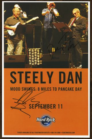 Steely Dan Autographed Gig Poster Walter Becker,  Donald Fagen Deacon Blues