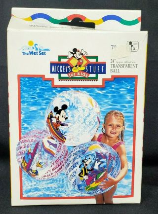 Intex Disney Mickey Mouse Colored Transparent 24 " Inflatable Vinyl Swim Ball Nip