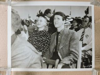 Ginger Rogers And James Stewart At The Air Races Candid Photo 1930 