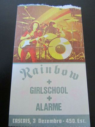 Rainbow Ticket Portugal 1984 Concert Deep Purple Vintage Girlschool Cozy Powell