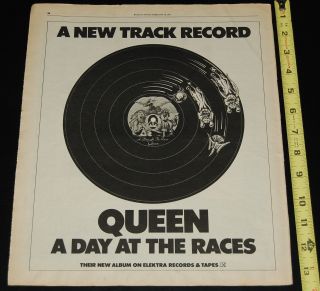 Queen A Day At The Races Album Release Full Page Ad Rolling Stone Feb 1977