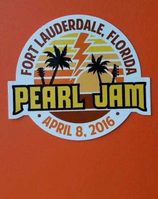 Pearl Jam Vedder Sticker Fort Lauderdale Fl Away Shows