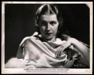 Vintage 1934 Glamorous Mona Barrie Art Deco Photograph I 