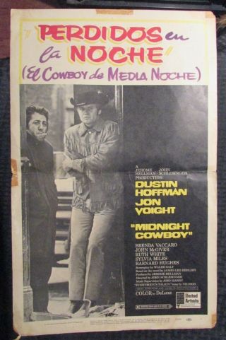 1969 Midnight Cowboy 14x22 " Movie Poster Gd,  2.  5 Dustin Hoffman,  Jon Voight