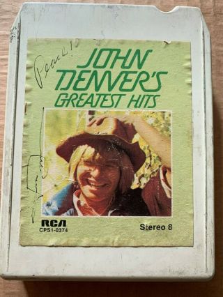 John Denver Autographed 8 Track Tape " Greatest Hits " Signed For Me In Person