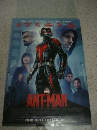 Ant - Man Theatrical Movie Poster 27 X 40 Ds Marvel Antman Double Sided