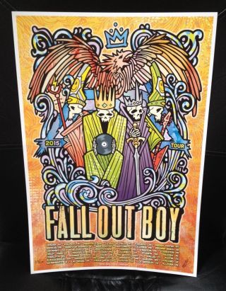 Fall Out Boy 2015 Tour Poster 13x19 Signed And 