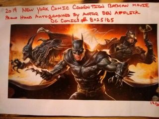Ben Affleck Signed Canvas 2019 Ny Comic Con Badge 12/20 Printed