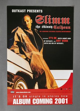 Slimm Calhoun The Skinny Elektra Promotional Poster 2001 Promo18x27 Nos Hip - Hop