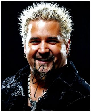 Guy Fieri Signed Autographed Diners Drive - Ins And Dives 8x10 Photo H 