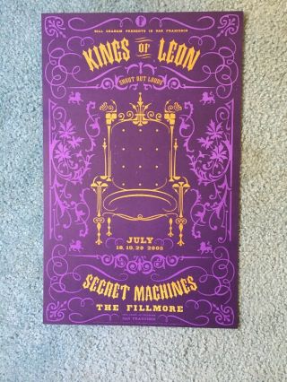 Kings Of Leon Fillmore Concert Poster 2005 San Francisco F700 Secret Machines