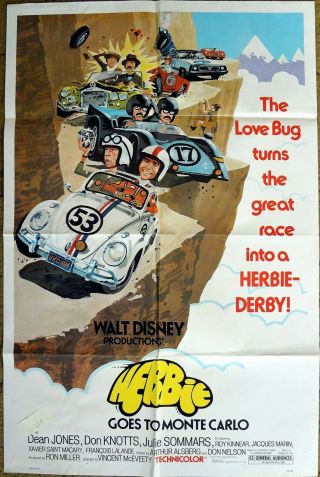 " Herbie Goes To Monte Carlo " This Volkswagen Has A Crazy Mind - Movie Poster