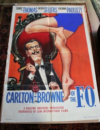 Carlton Browne Of The F.  O.  1959 Terry - Thomas Peter Sellers Rare Uk 1 Sheet Postr