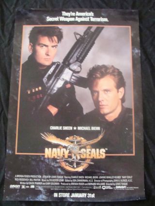 Navy Seals Movie Poster Charlie Sheen Michael Beihn 91 Video Promo 2sided