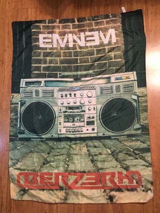 Authentic Eminem Berzerk Radio Boombox Logo Silk - Like Fabric Poster Flag