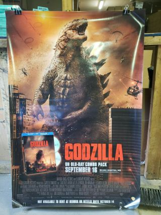 Godzilla 2014 27x40 Rolled Dvd Promotional Movie Poster