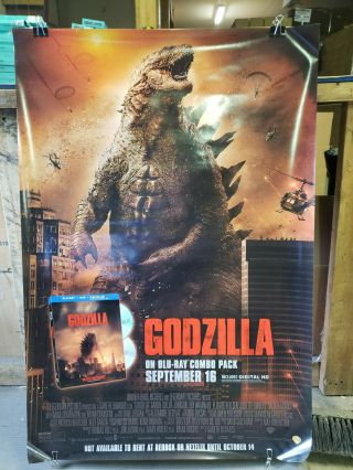 Godzilla 2014 27x40 Rolled dvd promotional movie poster 3