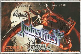 Judas Priest Autographed Gig Poster Ian Hill,  Rob Halford,  Glenn Tipton
