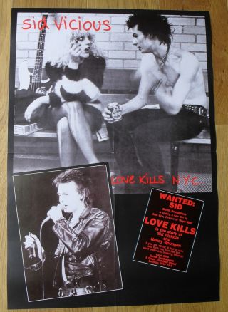 The Sex Pistols Sid & Nancy Vintage Poster Punk Love Kills N.  Y.  C.