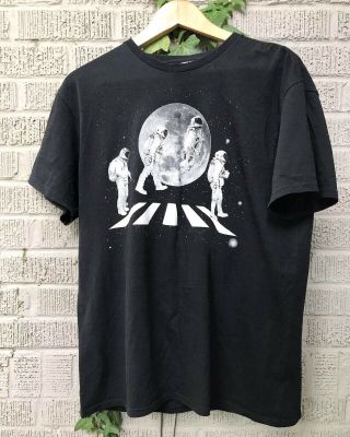 The Beatles Abbey Road As Astronauts Graphic T Shirt Med Sz Ex Cond