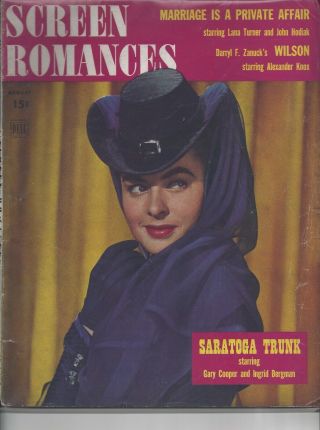 Screen Romances - Aug 1944 Lana Turner Cover