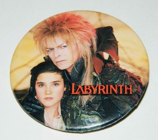 Labyrinth Movie Large Metal Photo Promo Pin Back Button 1986 David Bowie