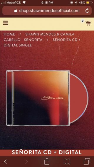 Shawn Mendes @ Camila Cabello ‘senorita’ Single Cd Rare
