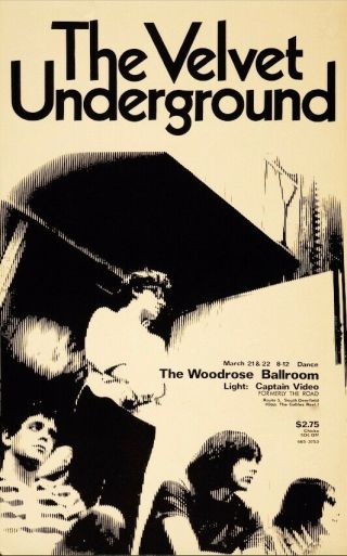 Rare Poster Velvet Underground Lou Reed John Cale Origin.  Size 9,  5x11,  5 Inches