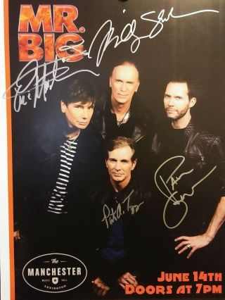 Mr.  Big - Full Band Autograph Obtained In Person Concert Poster - June 14th