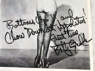 Betty Grable Pin - up Girl Photo Autographed 8 x 10 Signed Ippolitos Pinup Picture 2
