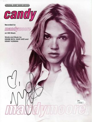 Mandy Moore Candy Autographed Signed Sheet Music Certified Authentic Jsa
