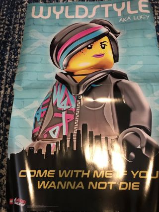 Lego Movie 2 Promo Poster 36 " X24 " - Wyldstyle/lucy And Batman Double Sided