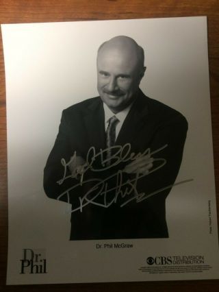Dr.  Phil Mcgraw 8 X 10 Autographed Black & White Photo