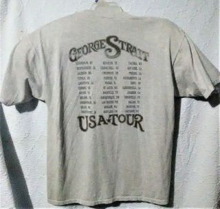 George strait vintage 1990 ' s concert t - shirt dates xl heather gray jerzees usa 2