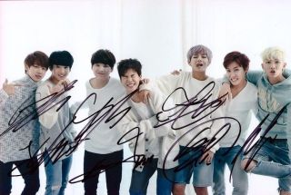 Signed Photo Bts Bangtan Boys Jhope V Jung Kook Jimin Jin Suga Rm All7 Autograph